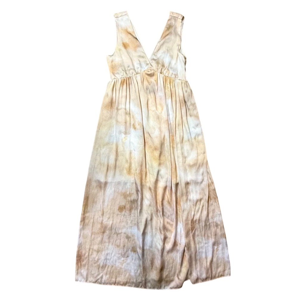 H&M Sundress Casual V-Neck Sleeveless Maxi Dress Beige Women's Size S
Watercolor